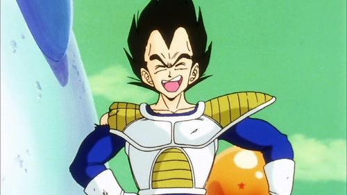 Vegeta holding a Dragon Ball on Namek, DBZ episode 34