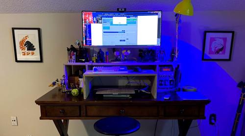 DIY desk in standing configuration